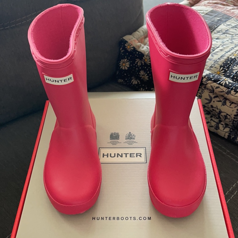 Hunter boots pink toddler girl size 8